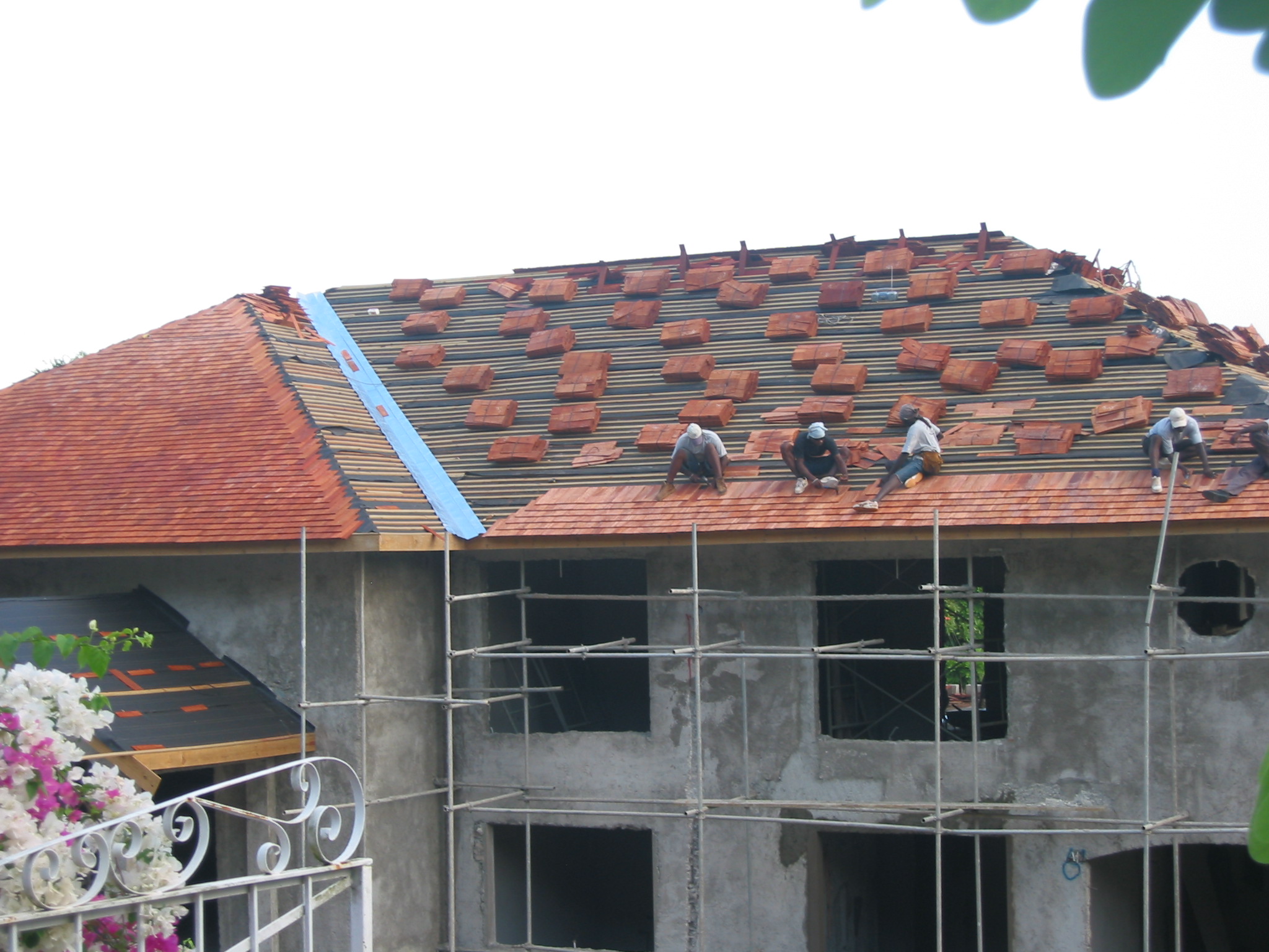 Wallaba roofing in progress